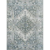 Lotus Distressed Medallion Low-Pile Machine-Washable Area Rug