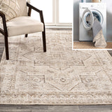 Gemini Vintage Native American Medallion Machine-Washable Area Rug