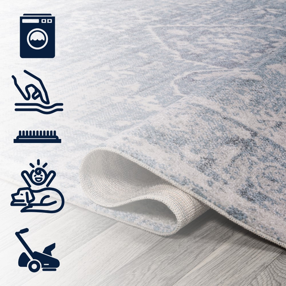 stalsme Global Medallion Low-Pile Machine-Washable Area Rug