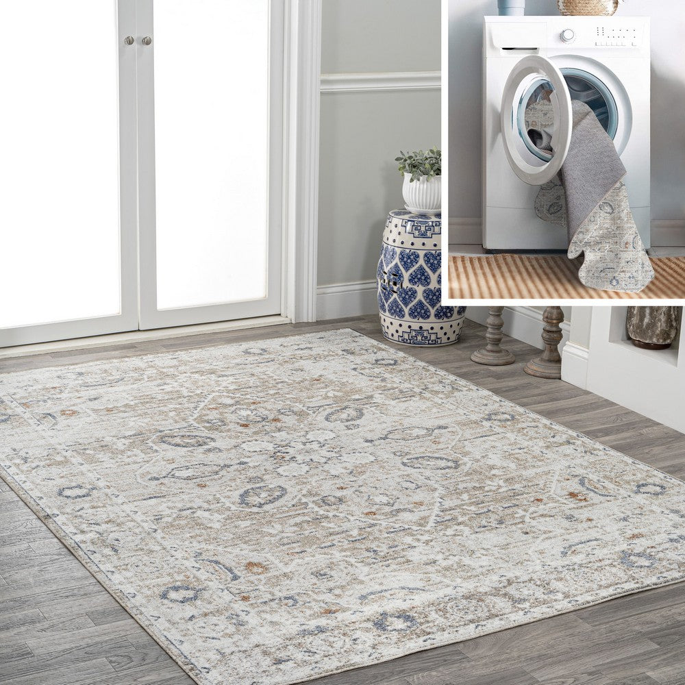 stalsme Global Medallion Low-Pile Machine-Washable Area Rug