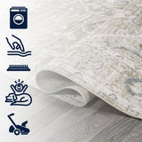stalsme Global Medallion Low-Pile Machine-Washable Area Rug