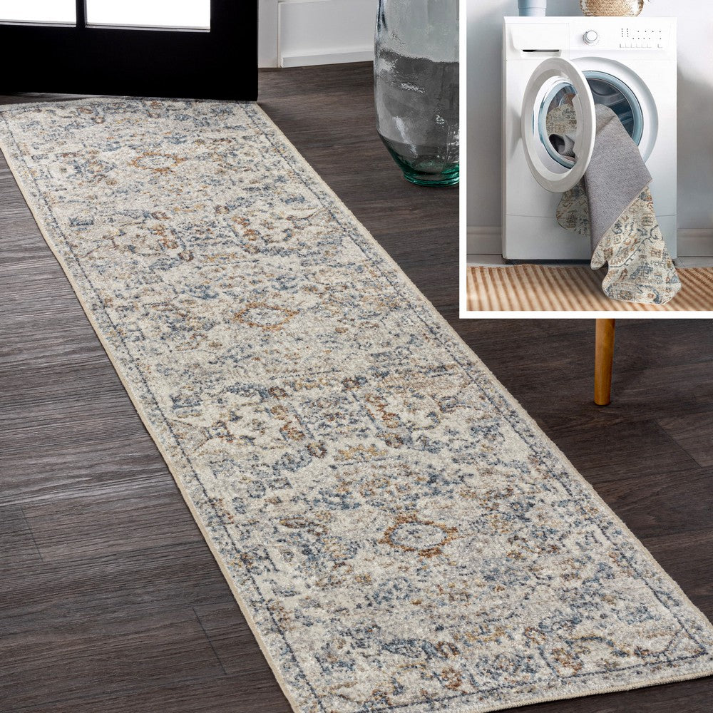 Tarifa Bohemian Medallion Low-Pile Machine-Washable Area Rug