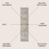 Tarifa Bohemian Medallion Low-Pile Machine-Washable Area Rug