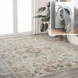 Tarifa Bohemian Medallion Low-Pile Machine-Washable Area Rug