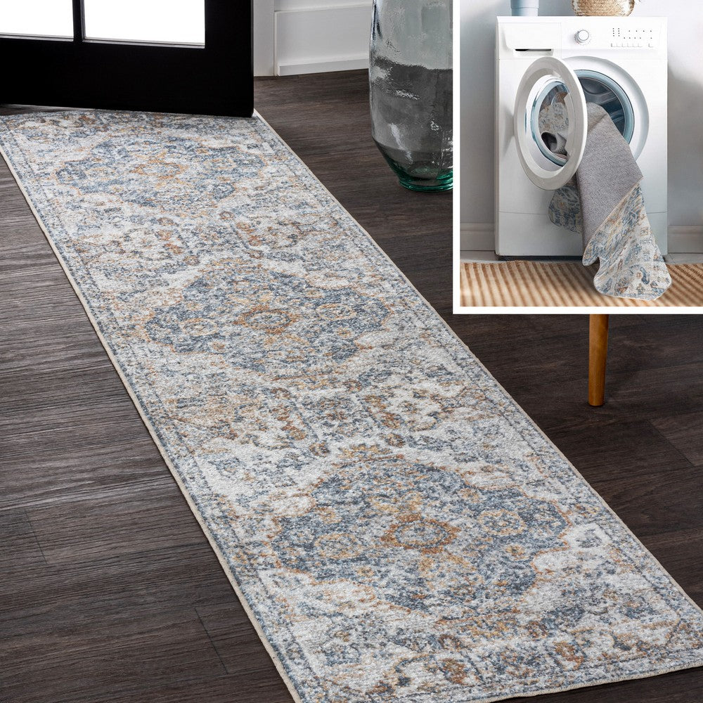 Tarifa Bohemian Medallion Low-Pile Machine-Washable Area Rug
