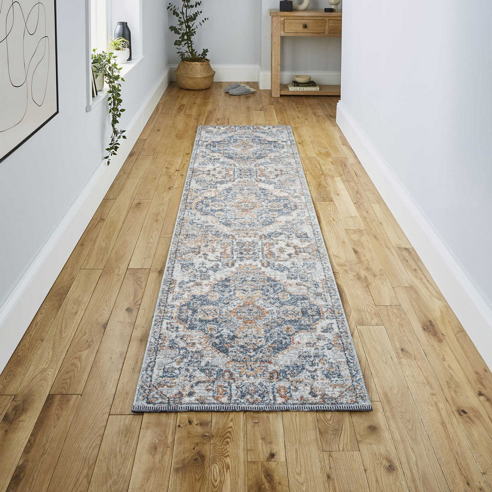 Tarifa Bohemian Medallion Low-Pile Machine-Washable Area Rug
