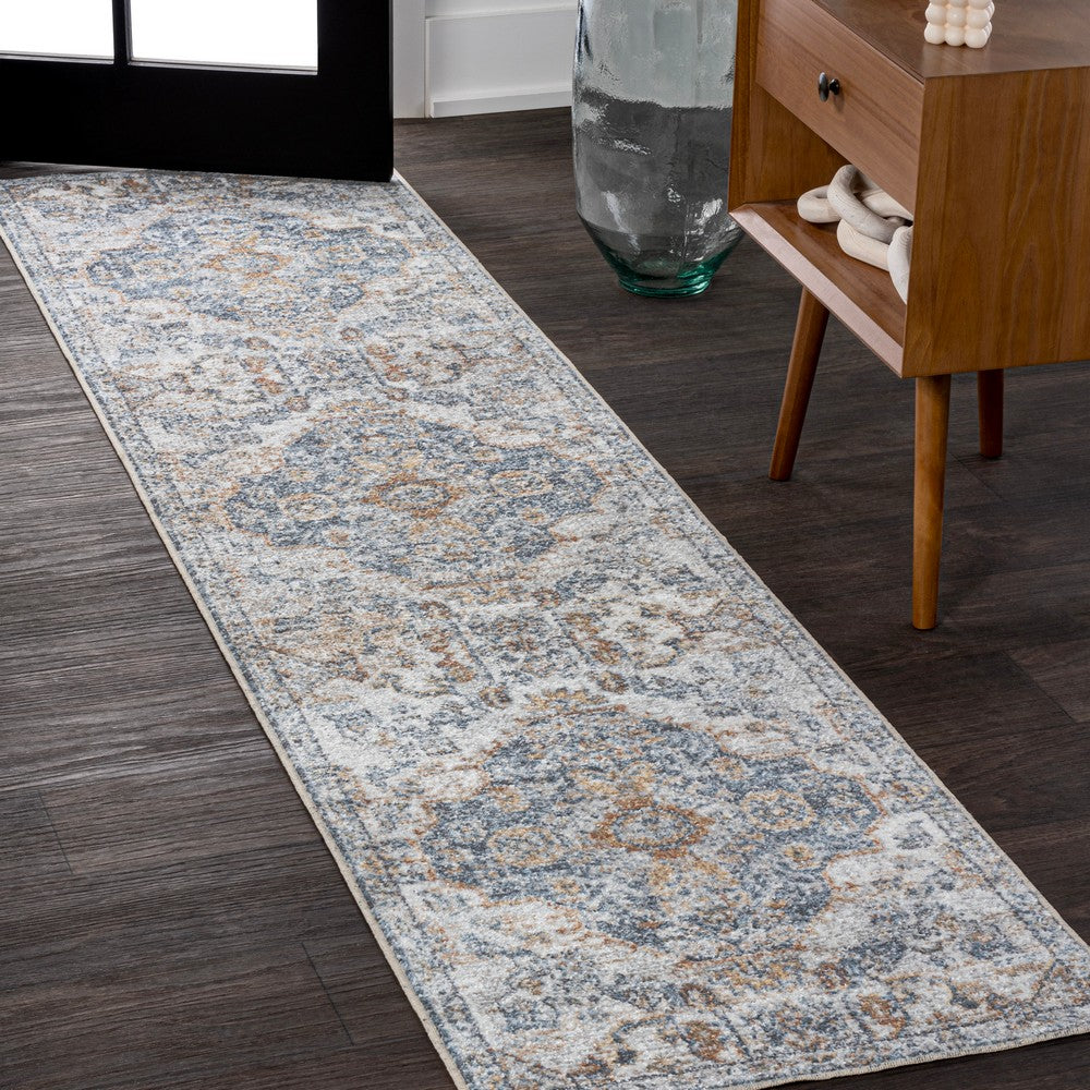Tarifa Bohemian Medallion Low-Pile Machine-Washable Area Rug