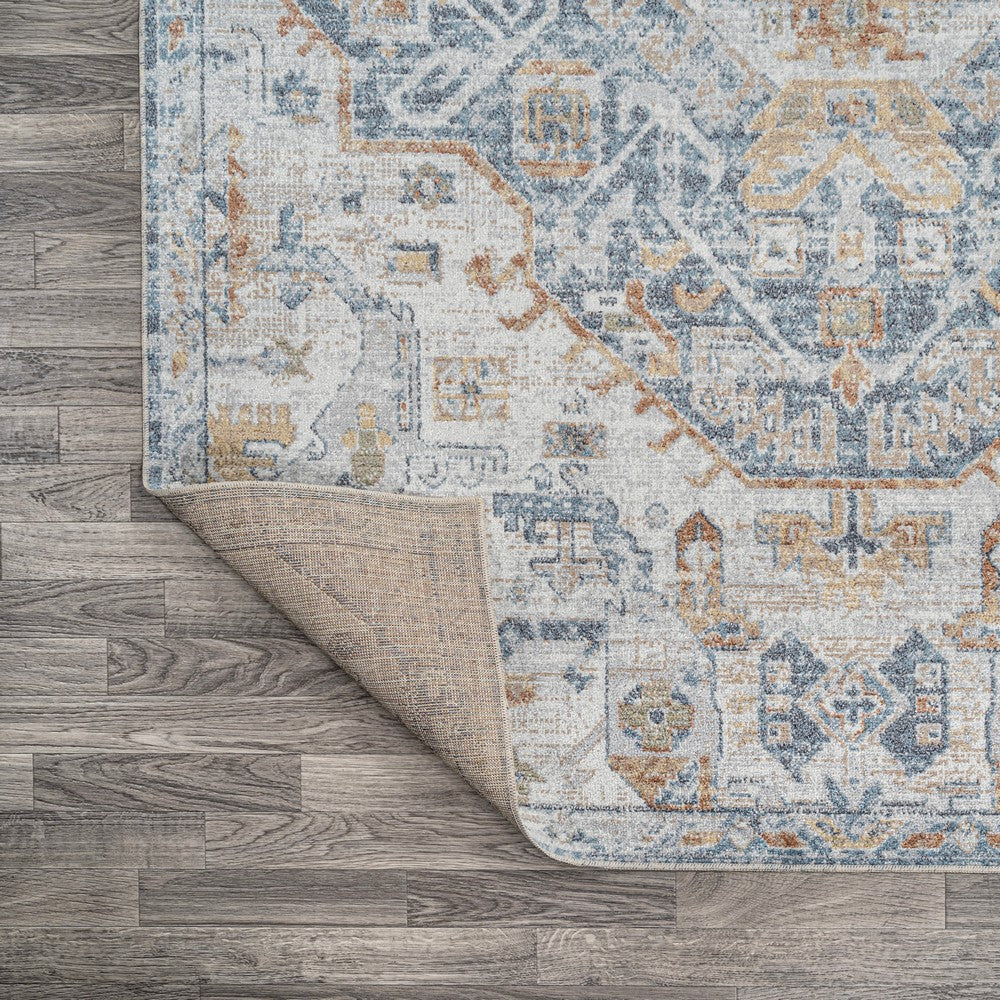 Tarifa Bohemian Medallion Low-Pile Machine-Washable Area Rug