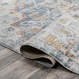 Tarifa Bohemian Medallion Low-Pile Machine-Washable Area Rug