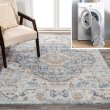 Tarifa Bohemian Medallion Low-Pile Machine-Washable Area Rug
