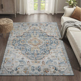 Tarifa Bohemian Medallion Low-Pile Machine-Washable Area Rug