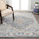 Tarifa Bohemian Medallion Low-Pile Machine-Washable Area Rug