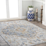 Tarifa Bohemian Medallion Low-Pile Machine-Washable Area Rug