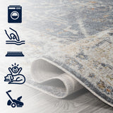 Lauren Rustic Border Low-Pile Machine-Washable Area Rug