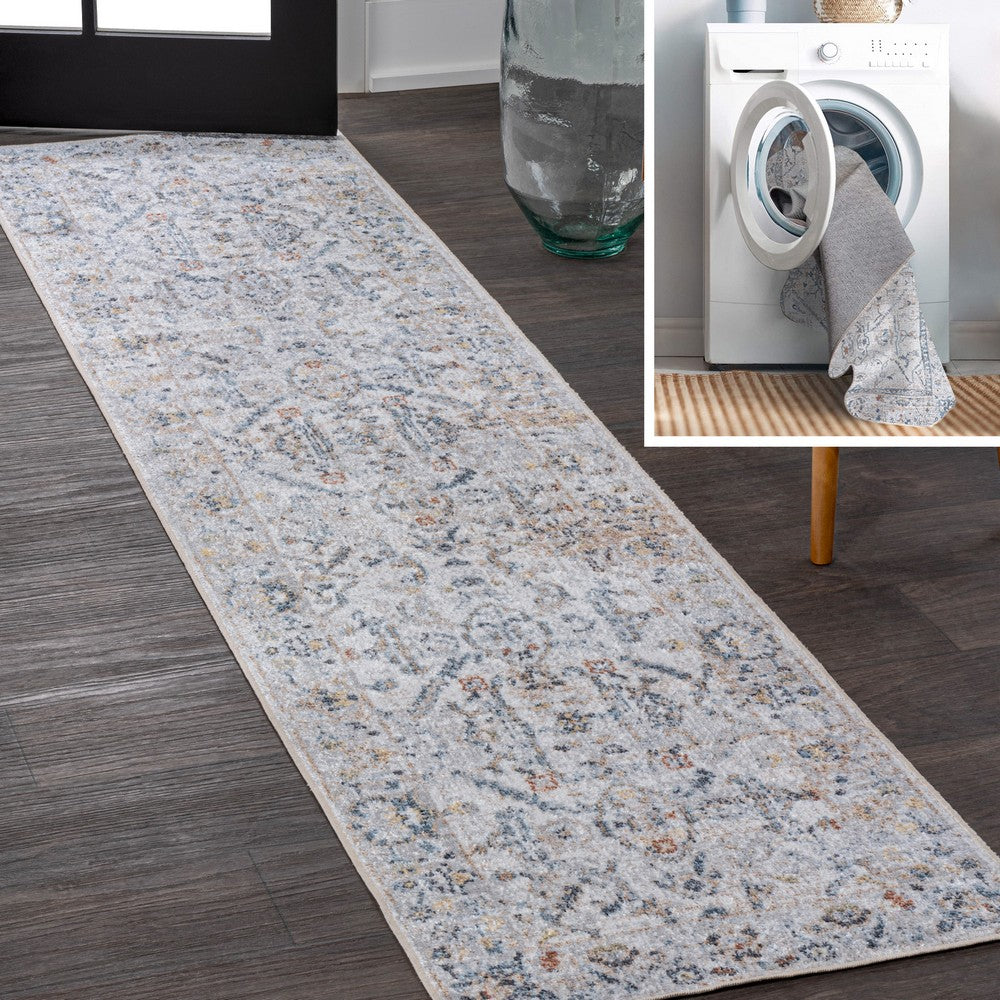 Lauren Rustic Border Low-Pile Machine-Washable Area Rug
