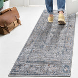 Lauren Rustic Border Low-Pile Machine-Washable Area Rug
