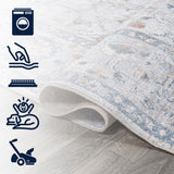 Lauren Rustic Border Low-Pile Machine-Washable Area Rug
