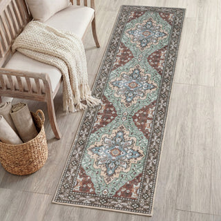 Lunara Boho Medallion Border Non-slip Machine-washable Area Rug