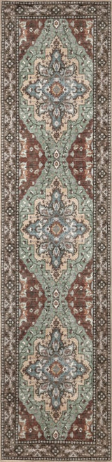 Lunara Boho Medallion Border Non-slip Machine-washable Area Rug