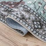 Lunara Boho Medallion Border Non-slip Machine-washable Area Rug