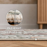 Lunara Boho Medallion Border Non-slip Machine-washable Area Rug