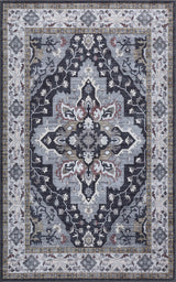 Lunara Boho Medallion Border Non-slip Machine-washable Area Rug