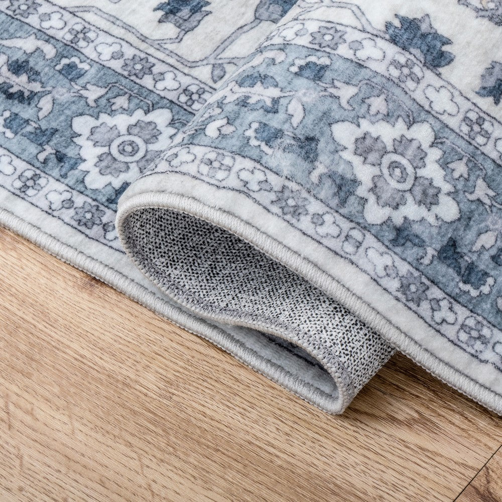 Lunara Boho Medallion Border Non-slip Machine-washable Area Rug