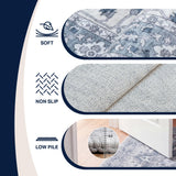 Lunara Boho Medallion Border Non-slip Machine-washable Area Rug