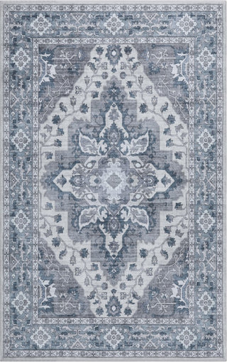 Lunara Boho Medallion Border Non-slip Machine-washable Area Rug