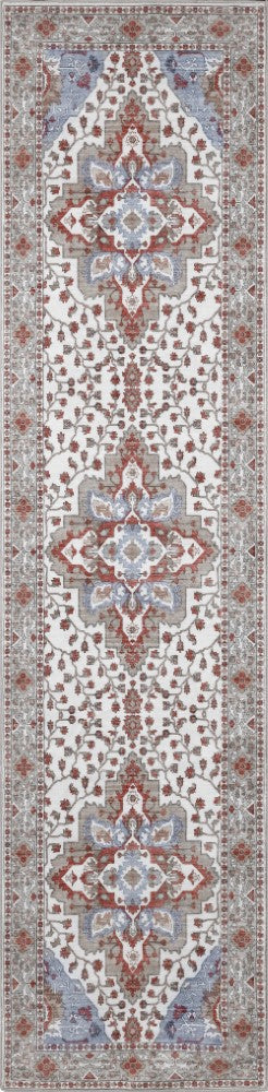 Lunara Boho Medallion Border Non-slip Machine-washable Area Rug