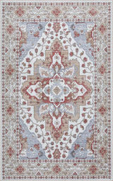 Lunara Boho Medallion Border Non-slip Machine-washable Area Rug