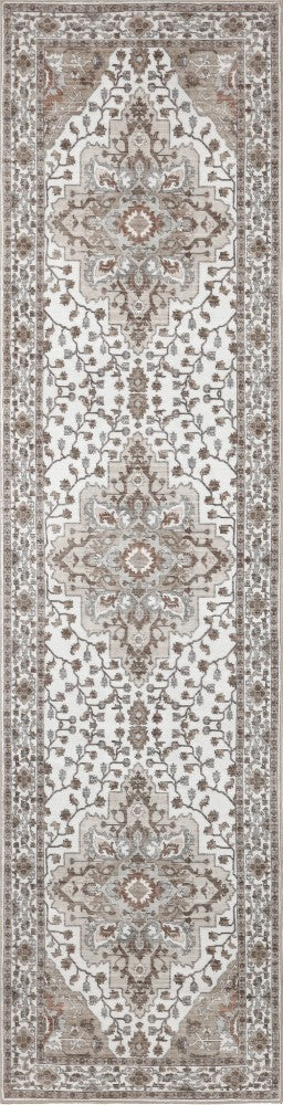Lunara Boho Medallion Border Non-slip Machine-washable Area Rug
