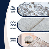 Lunara Boho Medallion Border Non-slip Machine-washable Area Rug