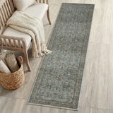 Solmere Medallion All-over Floral Border Non-slip Machine-washable Area Rug