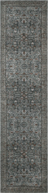 Solmere Medallion All-over Floral Border Non-slip Machine-washable Area Rug