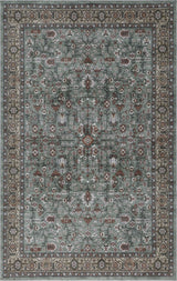Solmere Medallion All-over Floral Border Non-slip Machine-washable Area Rug