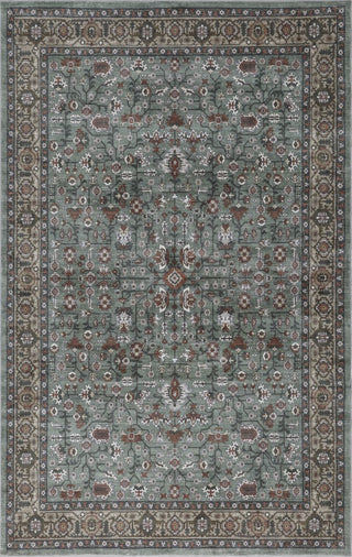 Solmere Medallion All-over Floral Border Non-slip Machine-washable Area Rug