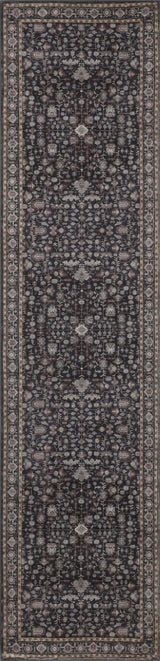 Solmere Medallion All-over Floral Border Non-slip Machine-washable Area Rug