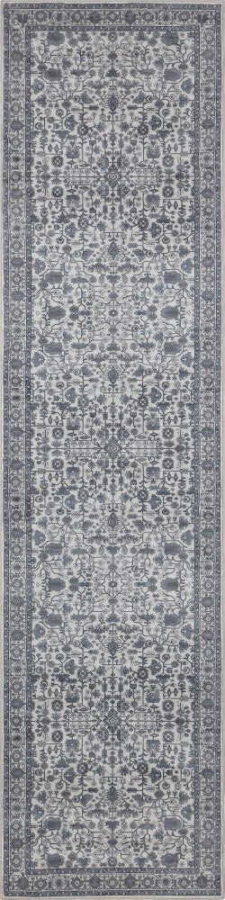 Solmere Medallion All-over Floral Border Non-slip Machine-washable Area Rug