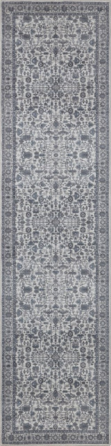 Solmere Medallion All-over Floral Border Non-slip Machine-washable Area Rug