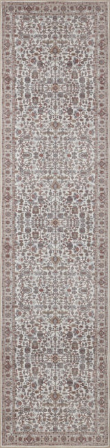 Solmere Medallion All-over Floral Border Non-slip Machine-washable Area Rug