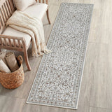 Solmere Medallion All-over Floral Border Non-slip Machine-washable Area Rug