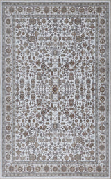 Solmere Medallion All-over Floral Border Non-slip Machine-washable Area Rug