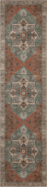 Elowen Ornate Large Medallion Border Non-slip Machine-washable Area Rug