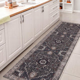 Elowen Ornate Large Medallion Border Non-slip Machine-washable Area Rug