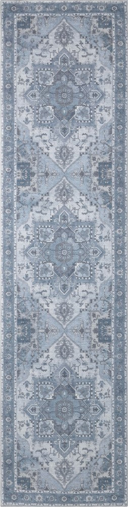 Elowen Ornate Large Medallion Border Non-slip Machine-washable Area Rug