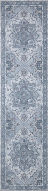 Elowen Ornate Large Medallion Border Non-slip Machine-washable Area Rug
