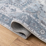 Elowen Ornate Large Medallion Border Non-slip Machine-washable Area Rug