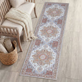 Elowen Ornate Large Medallion Border Non-slip Machine-washable Area Rug