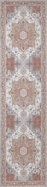 Elowen Ornate Large Medallion Border Non-slip Machine-washable Area Rug